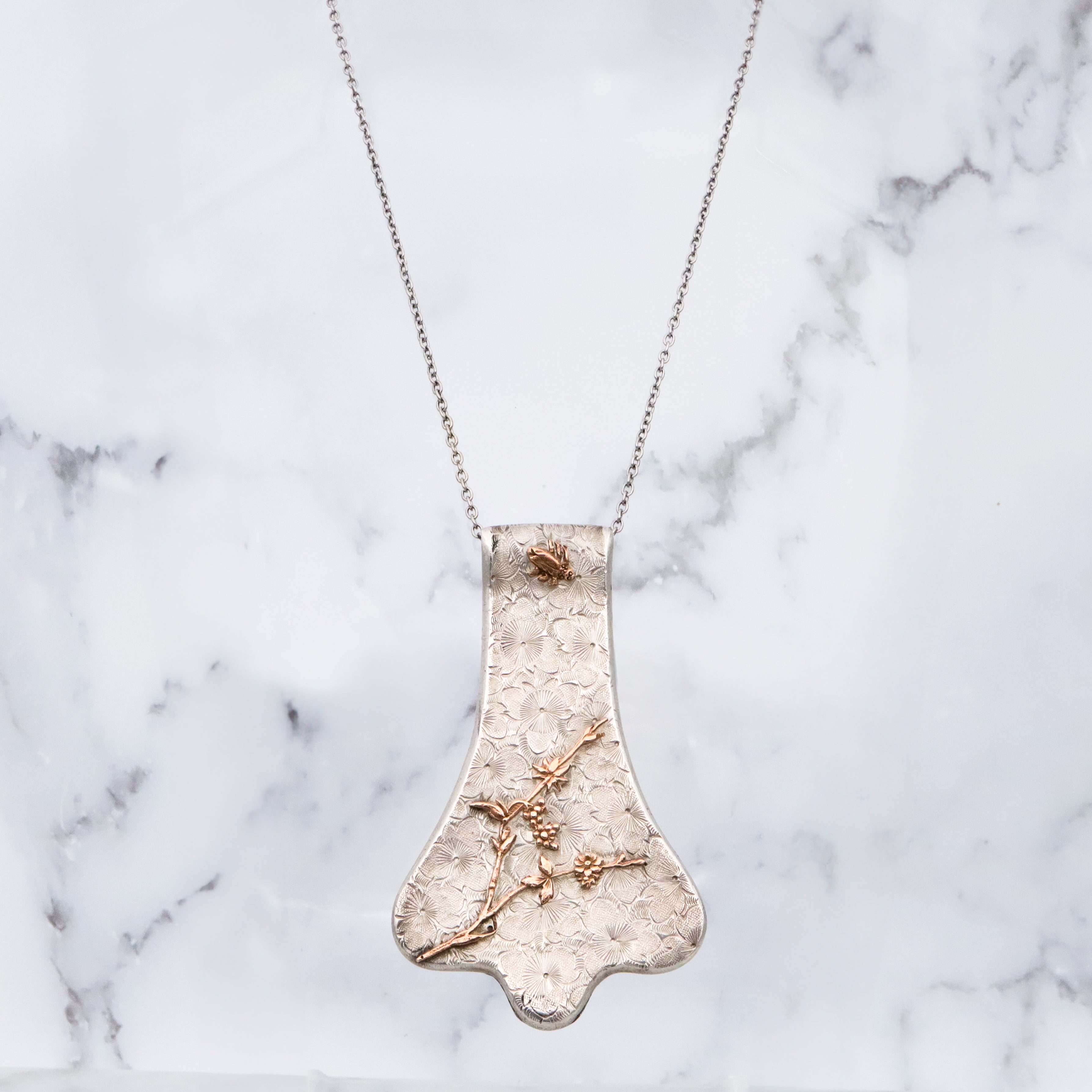 Antique Aesthetic mixed metals sterling bug chatelaine clip by Dominick & Haff